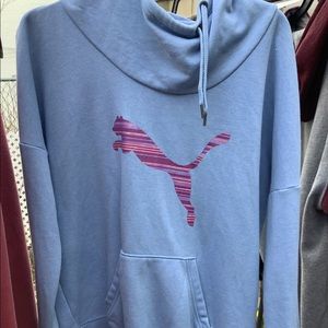 Blue PUMA cowl neck sweatshirt, M